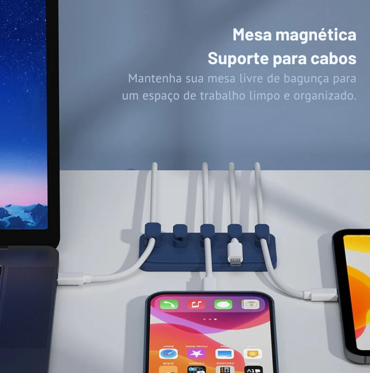 🧲 HOLDMAG™ – O ORGANIZADOR MAGNÉTICO QUE DEIXA SUA MESA LIVRE DE FIOS EMBARAÇADOS!