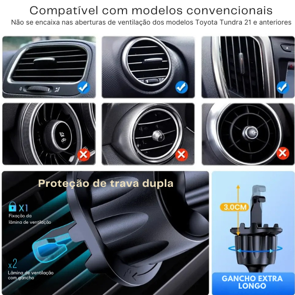 GravityFix™ – Suporte de Celular para Carro com Sensor de Gravidade e Design Moderno